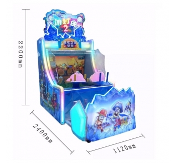 双人射击儿童游乐场投币式游戏僵尸水枪与投币推币机射击体验儿童版